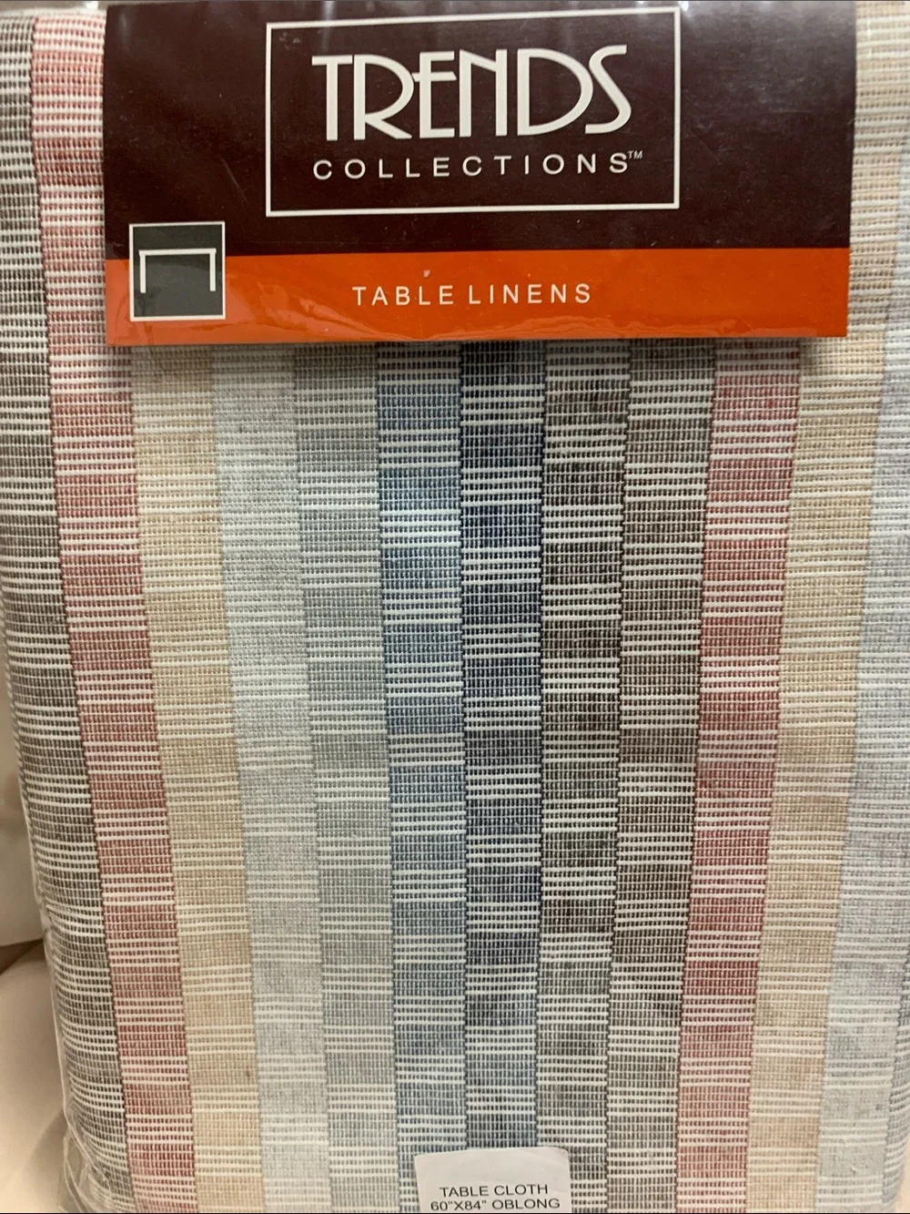 Trends Collections Multi-Color Striped Tablecloth 60